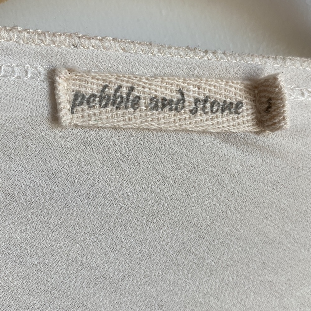 Pebble And Stone Cream White Open Ruffle Cardigan - image 3